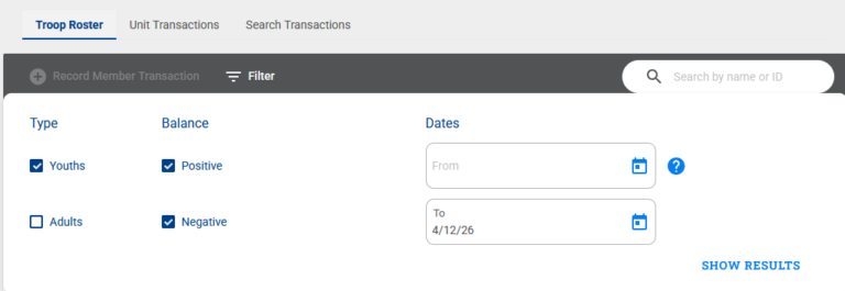 Payment Logs - Scoutbook Knowledge Base